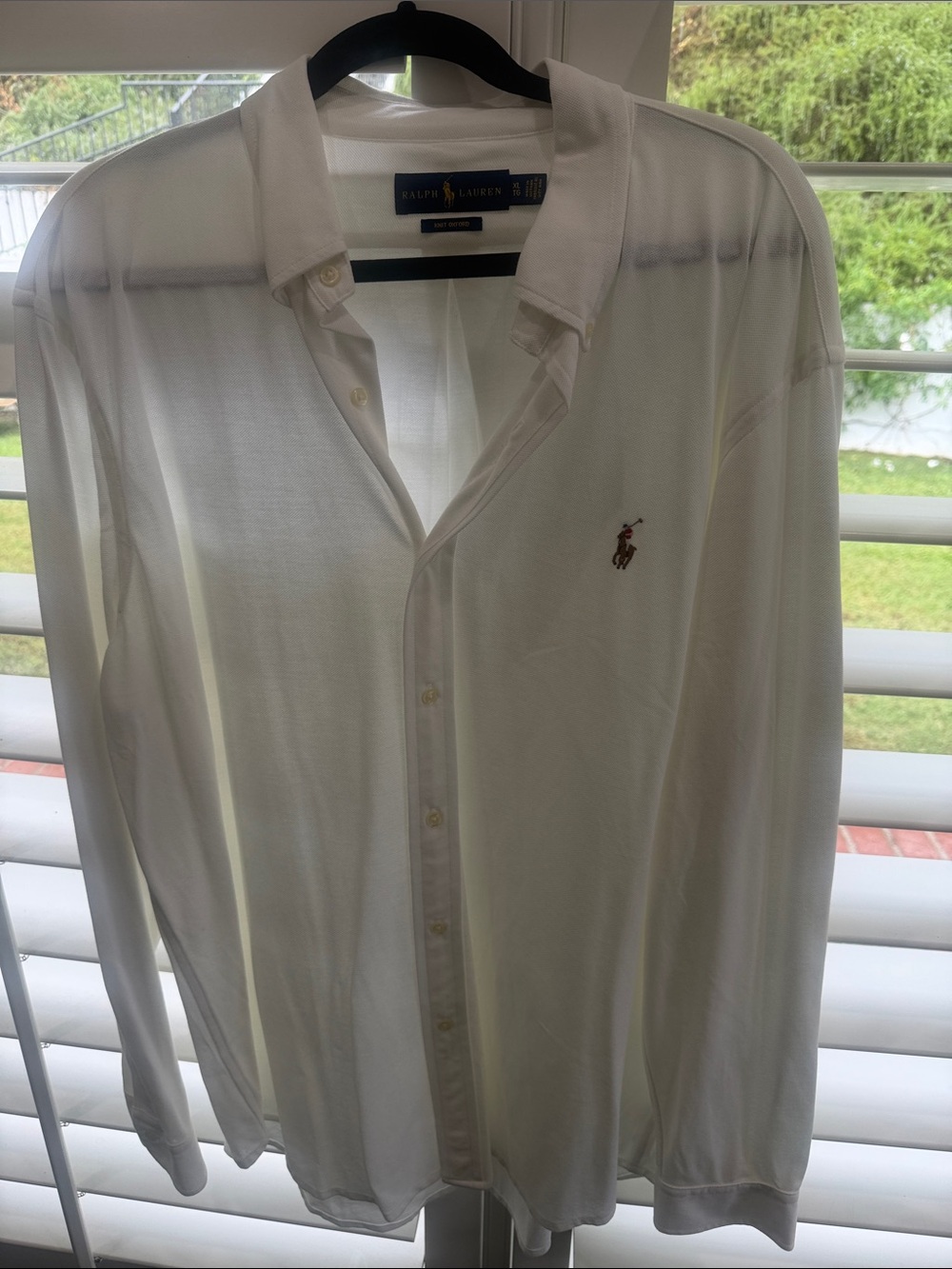 Ralph Lauren White Long-Sleeve Button-Down Polo Shirt